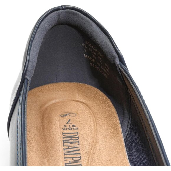 Dream Pairs Women's Navy Polyurethane (PU) Low Wedge Heels Ballet Flats - Picture 5 of 8